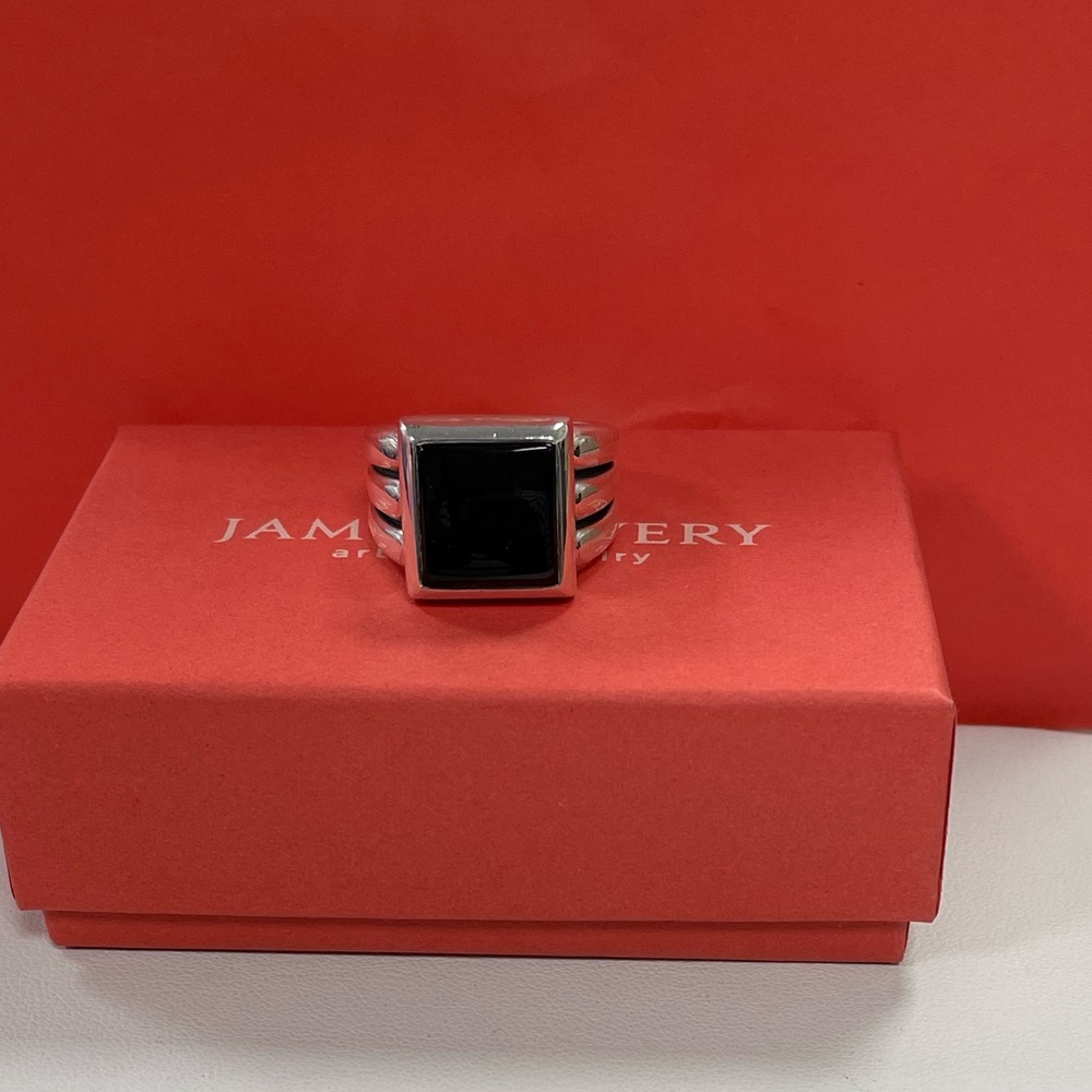 Retired James Avery Square Onyx Ring (HTF In Pristine Condition Like This)